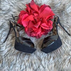 Sam Edelman Animal Print Platform Black Pump Stiletto Heels sz 9.5 NWT